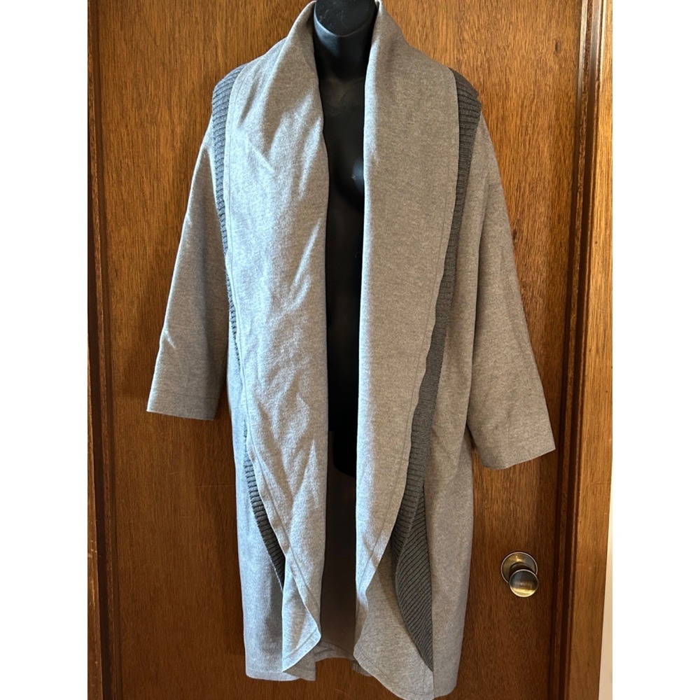 SOSKEN Brandy Waterfall Woll Blend Coat in Gray Sz M - Picture 6 of 15